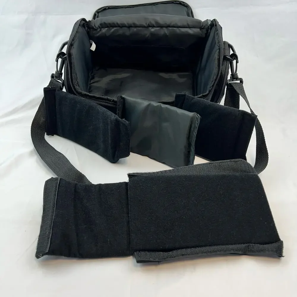 Vivitar Black Camera Bag DSLR Mirrorless Camcorder Padded Dividers 12” Shoulder